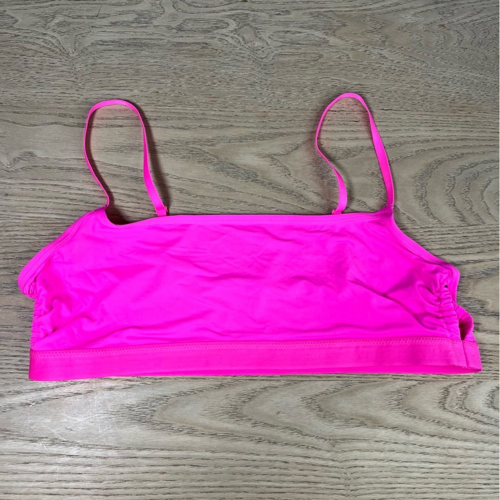 Aerie Hot Pink Bralette Side Cut Out Lounge Bra Women’s Size L